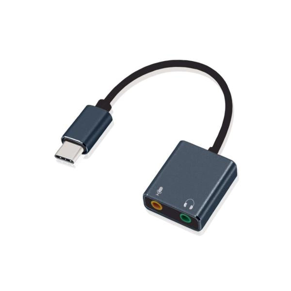 ADAPTADOR ARGOM TYPE-C A STEREO OUTPUT Y MONO MIC ARG-CB-0066