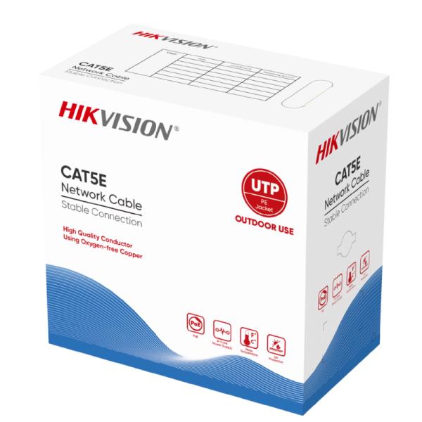 CABLE UTP CAT 5E EXTERIOR DS-1LN5EO-UU/E(O-STD) 23AWG UL HIKVISION 305 MTS 100% COBRE 307400129