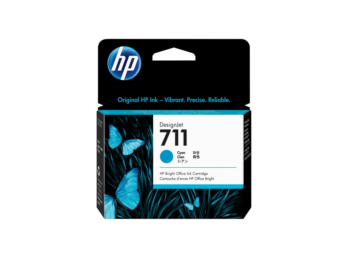 HP 711 - 29 ml - cián - original - DesignJet - cartucho de tinta - para DesignJet T100, T120, T120 ePrinter, T125, T130, T520, T520 ePrinter, T525, T530