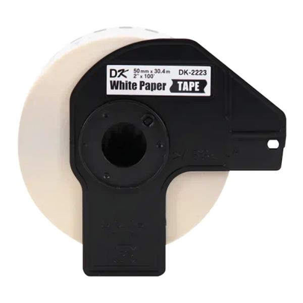 CINTA BROTHER DK2223 50 MM X 30.4M COMPATIBLE CON IMPRESORAS QL BLANCO CON TEXTO NEGRO