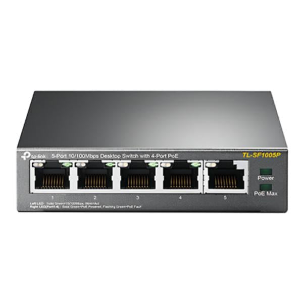 SWITCH TP LINK TL-SF1005P(UN) 5 PUERTOS RJ45 + POE 10/100 MBPS NO GESTIONABLE
