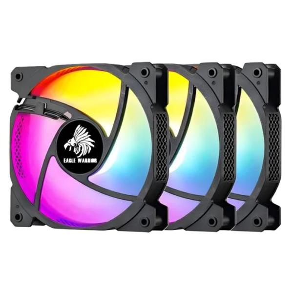 ABANICO ARGB EAGLE WARRIOR FCF2L3W5007C 3X120MM W/6 PIN CONTROL BOX