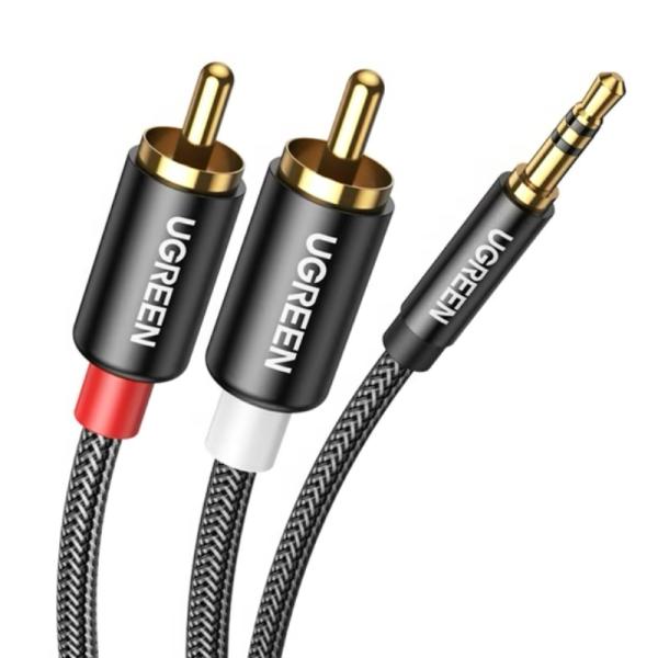 CABLE UGREEN AV116 3.5MM MACHO A 2RCA MACHO 3M 10590