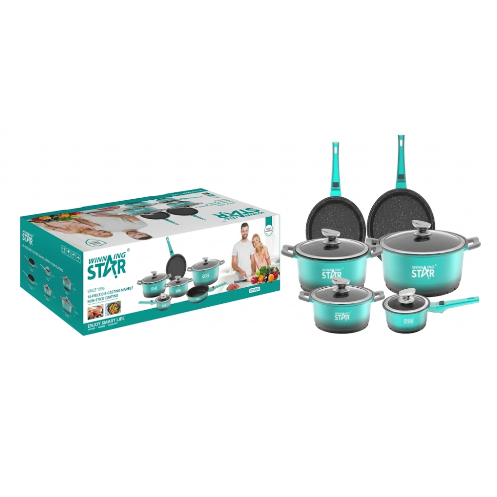 SET DE OLLAS WINNING STAR ST-5106 ALUMINIO 10 PIEZAS GUO-297-WST-DN