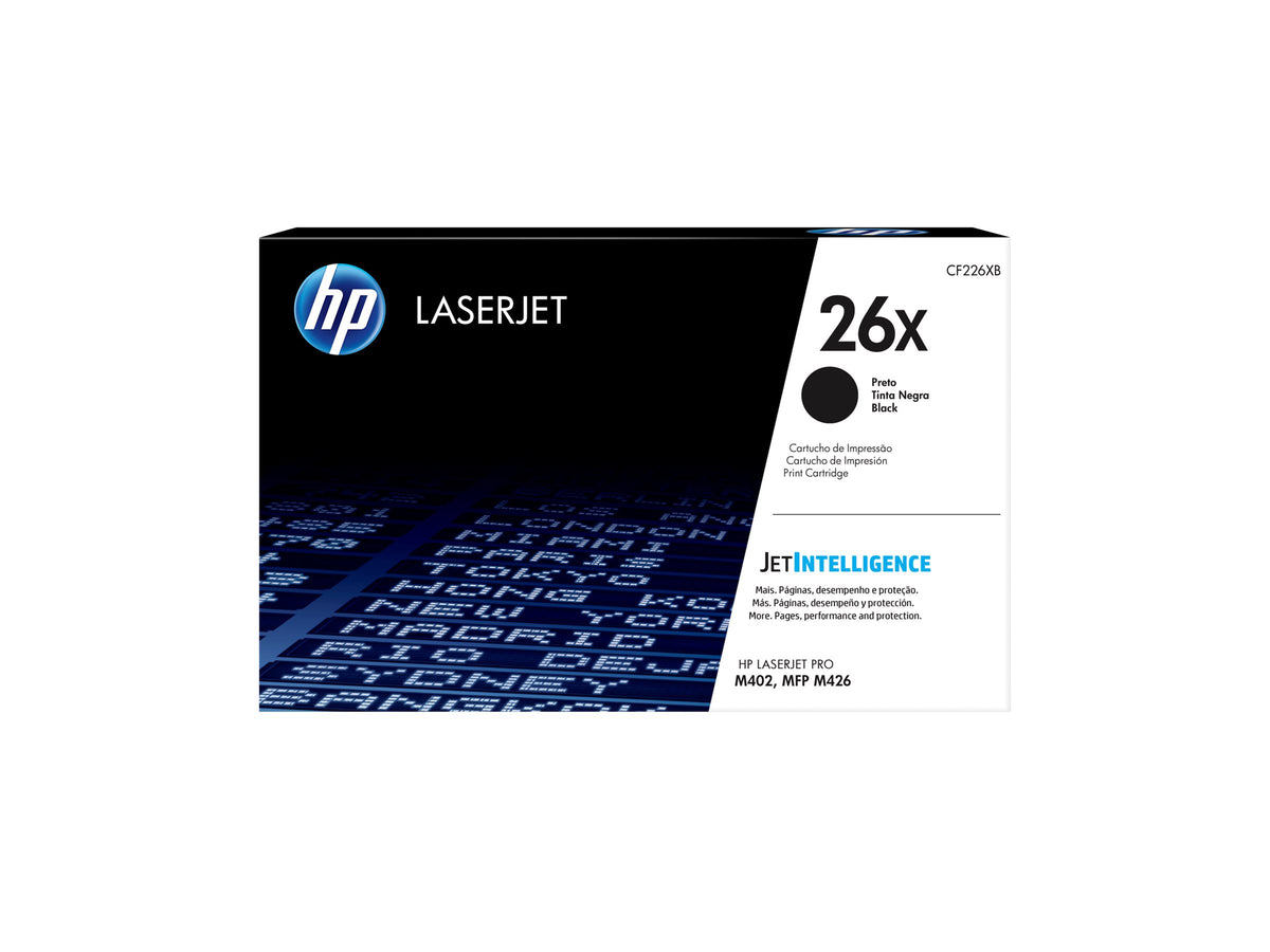 HP 26X - Alto rendimiento - negro - original - LaserJet - cartucho de tóner (CF226X) - para LaserJet Pro M402, MFP M426