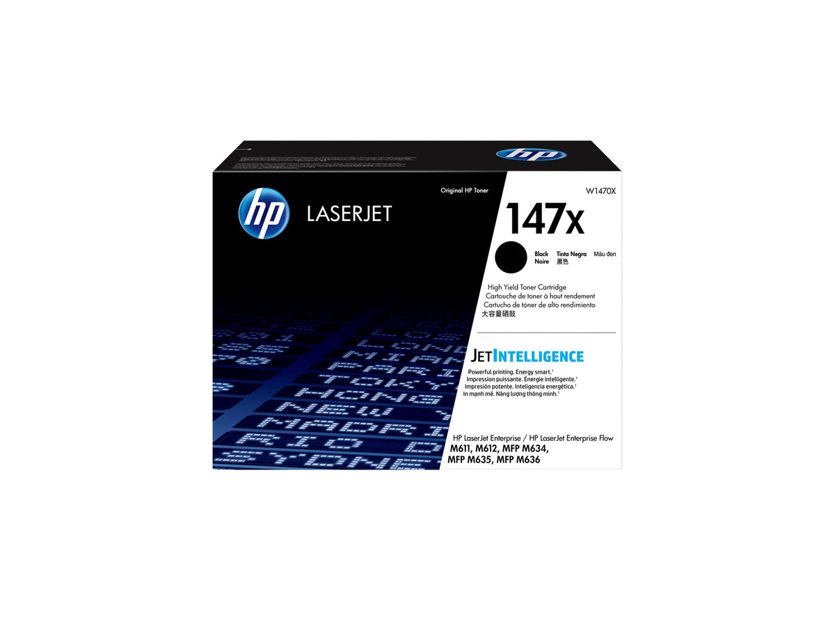 HP 147X - Alto rendimiento - negro - original - LaserJet - cartucho de tóner (W1470X) - para LaserJet Enterprise MFP M634, MFP M637; LaserJet Enterprise Flow MFP M634, MFP M635