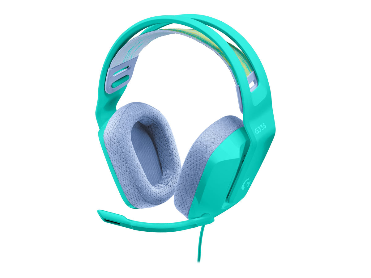 Logitech G G335 Wired Gaming Headset - Auricular - tamaño completo - cableado - conector de 3,5 mm - menta - certificado Discord