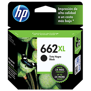 Cartucho de Tinta HP 662XL Negro Original Alto Rendimiento CZ105AL
