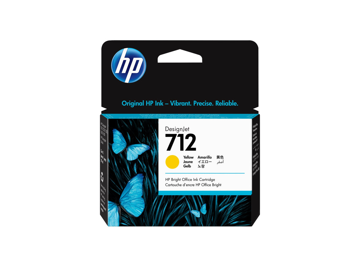 HP 712 - 29 ml - amarillo - original - DesignJet - cartucho de tinta - para DesignJet Studio, T210, T230, T250, T630, T650