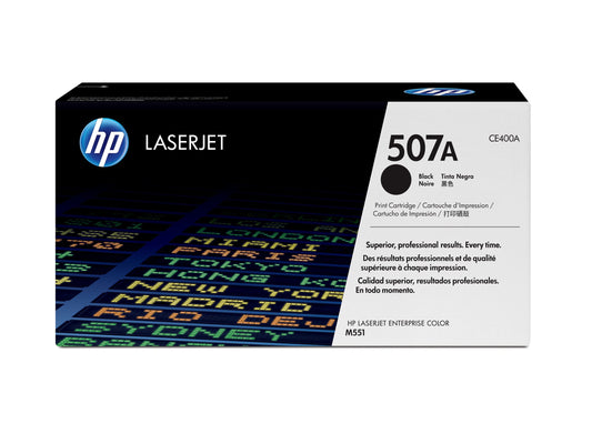 HP 507A - Negro - original - LaserJet - cartucho de tóner (CE400A) - para Color LaserJet Enterprise MFP M575; LaserJet Enterprise Flow MFP M575