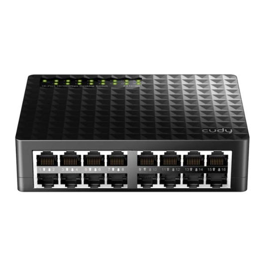 SWITCH  CUDY  FS1016D 1.0  16 PUERTOS RJ45  10/100 MBPS  NO ADMINISTRABLE