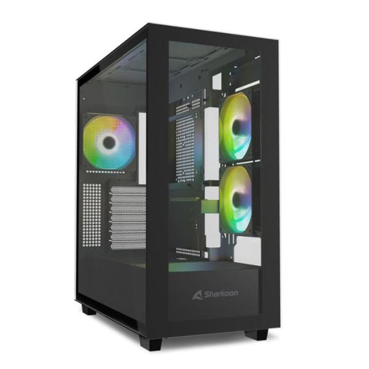 CASE GAMING RGB SHARKOON REBEL C60 MID TOWER VENTILADORES 4 DE 120MM CON VIDRIO LATERAL Y  FRONTAL 4044951040032