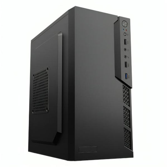 CASE CM23KTRA001C MINI TOWER SIN VENTILACIÓN INCLUIDA CON PANEL LATERAL Y CON FUENTE DE PODER 600W