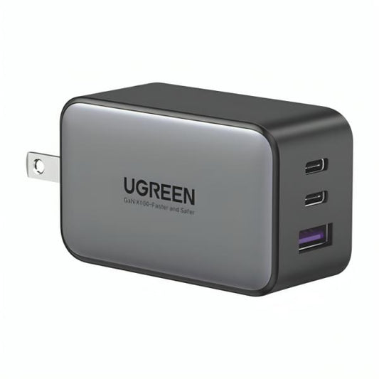 CARGADOR DE PARED UGREEN CD244 2 PUERTOS USB-C Y 1 PUERTO USB-A CARGA RAPIDA TOTAL DE 65W 10334