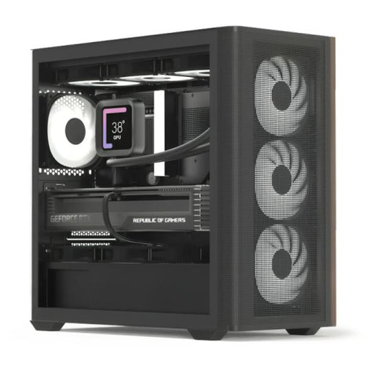 CASE GAMING RGB AEROCOOL D301A MINI TOWER VENTILADORES 4 DE 120MM CON VIDRIO LATERAL Y MALLA FRONTAL  D301A-G-BK-V2