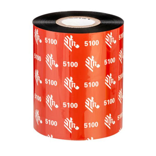 RIBBON DE RESINA ZEBRA 5100 3.50 PULGADAS X 1,476 PIES CORE 1" 89MM 6 ROLLOS POR CASE 05100BK08945