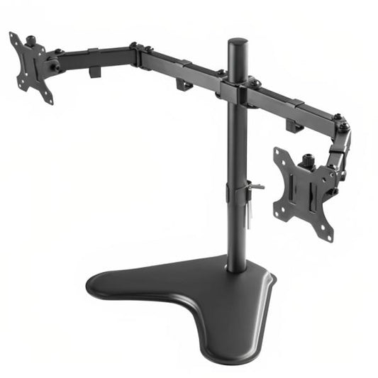 SOPORTE DE ESCRITORIO PARA MONITORES UNNO TEKNO TM8001BK COMPATIBLE CON MONITORES PLANOS DE HASTA 32" CAPACIDAD DE 8KG CADA UNO CON ORGANIZADOR DE CABLES