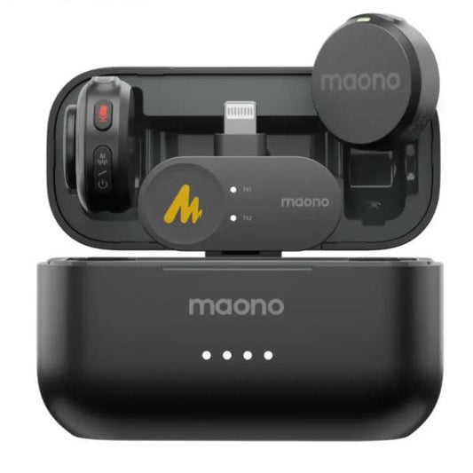 MICROFONO MAONO WM650 PB2 INALAMBRICO CON RECEPTOR LIGHTNING CON CANCELACION DE RUIDO