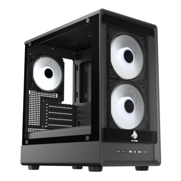 CASE EAGLE WARRIOR CG02AMRA001C TORRE PEQUEÑA CON 2 ABANICOS CON VIDRIO LATERAL