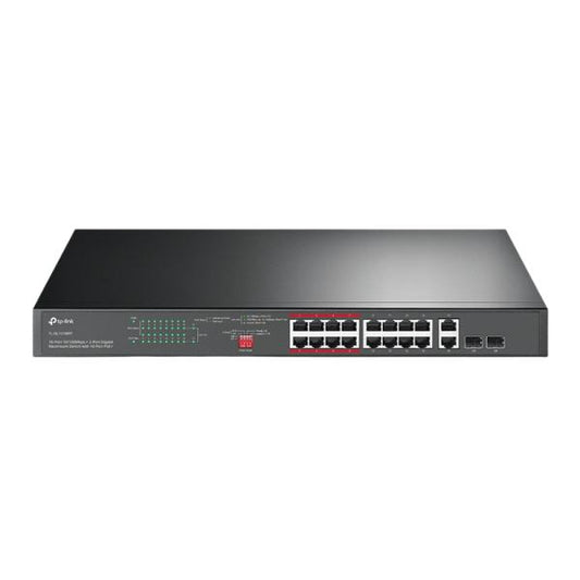 SWITCH TP LINK TL-SL1218MP(UN) 16 PUERTOS POE+ 10/100MBPS 2 PUERTOS GIGABIT RJ45 2 COMBO GIGABIT SFP 10/100/1000 MBPS