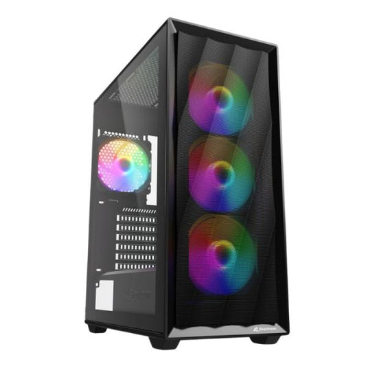 CASE RGB SHARKOON VK4 RAINBOW MID TOWER VENTILADORES 3 DE 120MM CON VIDRIO LATERAL 4044951044108