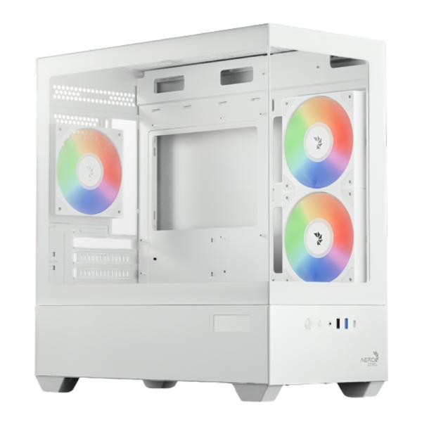 CASE GAMING RGB AEROCOOL P300D DIGI-G-WT-V1 DIGI MINI TOWER VENTILADORES 3 DE 120MM CON PANEL FRONTAL Y LATERAL ACCS-PN05033.21