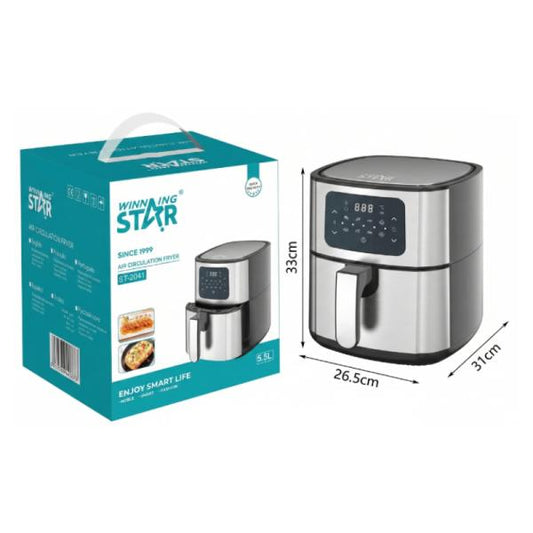 FREIDORA DE AIRE WINNING STAR ST-2041 1400W 5.5L CON PANTALLA DIGITAL KQZG-714-WST-110V-15780