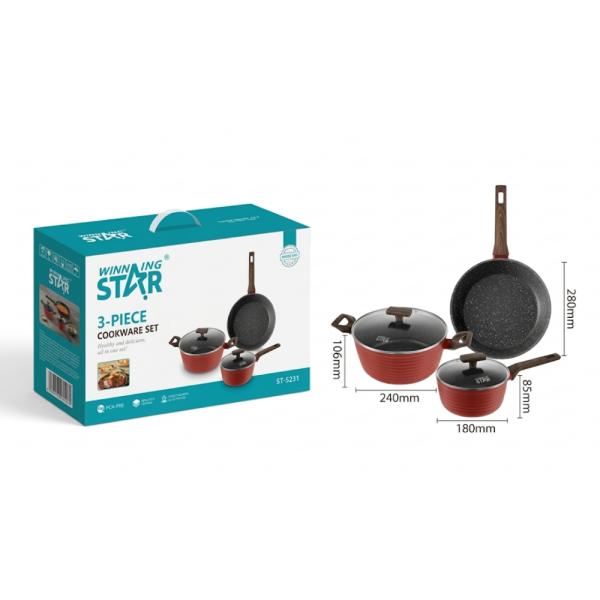 SET DE OLLAS WINNING STAR ST-5231 ALUMINIO 4 PIEZAS GUO-1776-WST-18642