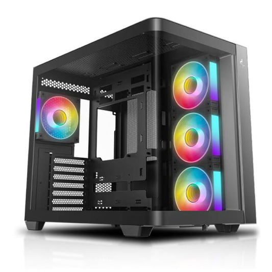 CASE DEEPCOOL CG530U 4F MID TOWER VENTILADORES 4 DE 120MM CON PANEL LATERAL Y FRONTAL R-CG530U-BKAGA4-G NEGRO