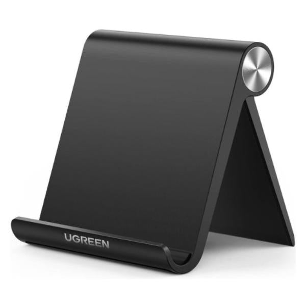 SOPORTE DE ESCRITORIO UGREEN LP115 PARA TELEFONO / TABLET PLEGABLE MULTIÁNGULO COMPATIBLE 4" A 12.9" 50748 NEGRO