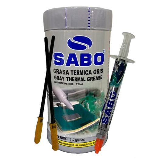 GRASA TERMICA SABO THERMAL GREASE GREY 1.7GR CPU-GPU 5WMK ALTA CONDUCTIVIDAD 56-0184
