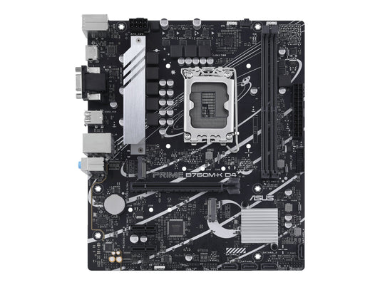 ASUS PRIME B760M-K D4 - Placa base - micro ATX - Socket LGA1700 - B760 Chipset - USB 3.2 Gen 1 - 2.5 Gigabit LAN - Tarjeta gráfica (CPU necesaria) - HD Audio (8-canales)