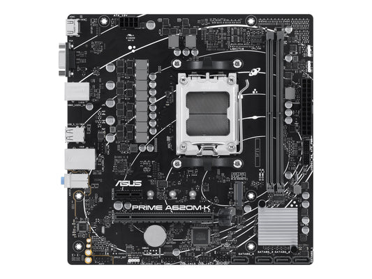 ASUS PRIME A620M-K - Placa base - micro ATX - Socket AM5 - AMD A620 Chipset - USB 3.2 Gen 1 - Gigabit LAN - Tarjeta gráfica (CPU necesaria) - HD Audio (8-canales)