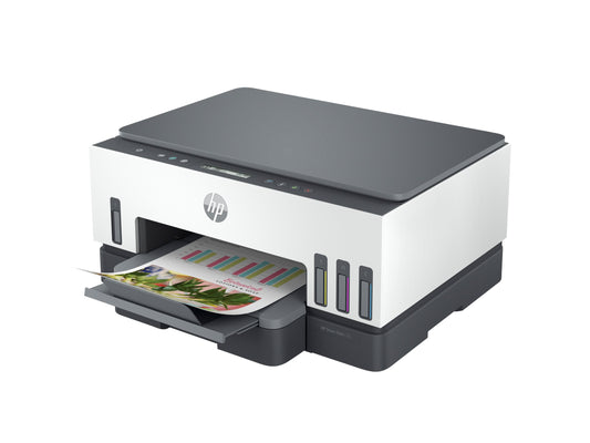 HP Smart Tank 720 All-in-One - Impresora multifunción - color - chorro de tinta - rellenable - Letter A (216 x 279 mm)/A4 (210 x 297 mm) (original) - A4/Legal (material) - hasta 13 ppm (copiando) - hasta 15 ppm (impresión) - 250 hojas
