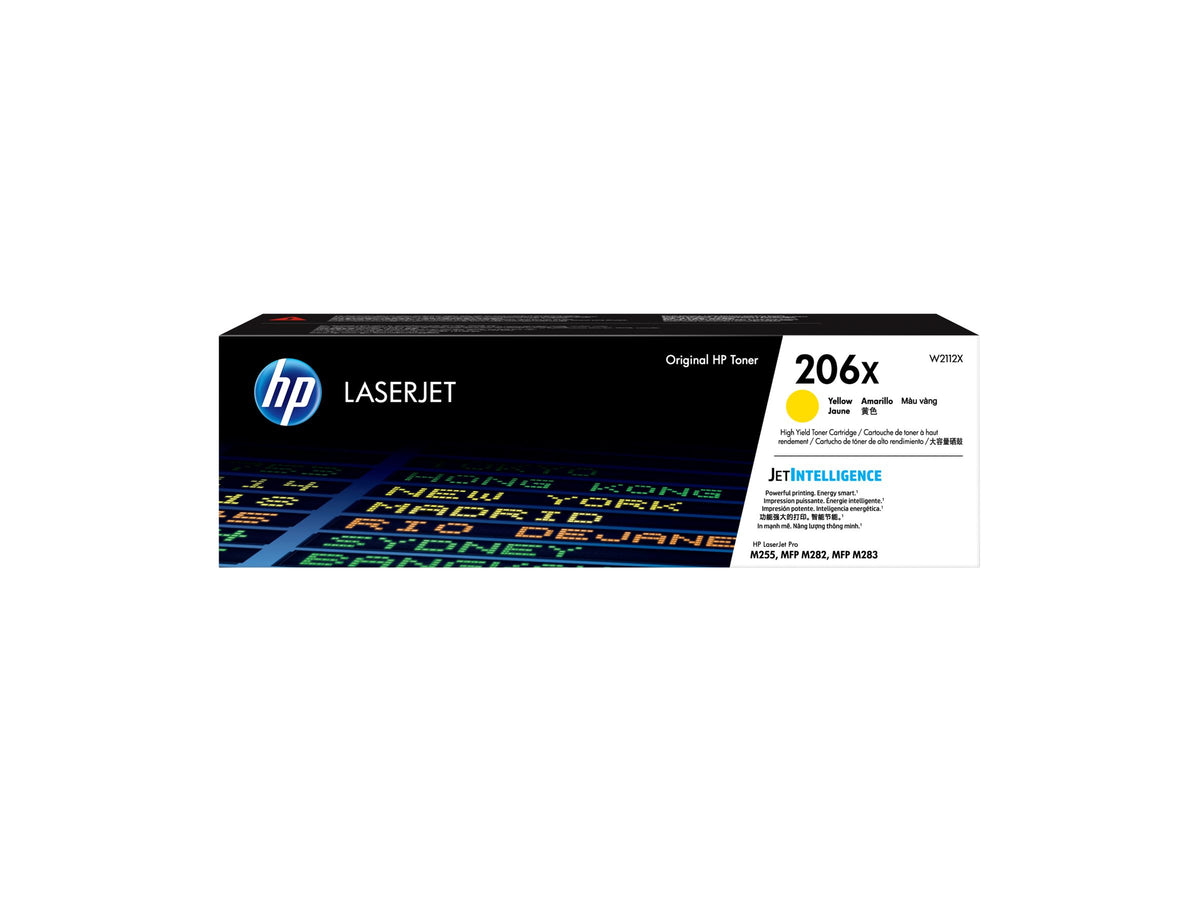 HP 206X - Alto rendimiento - amarillo - original - LaserJet - cartucho de tóner (W2112X) - para Color LaserJet Pro M255, M283, MFP M282, MFP M283
