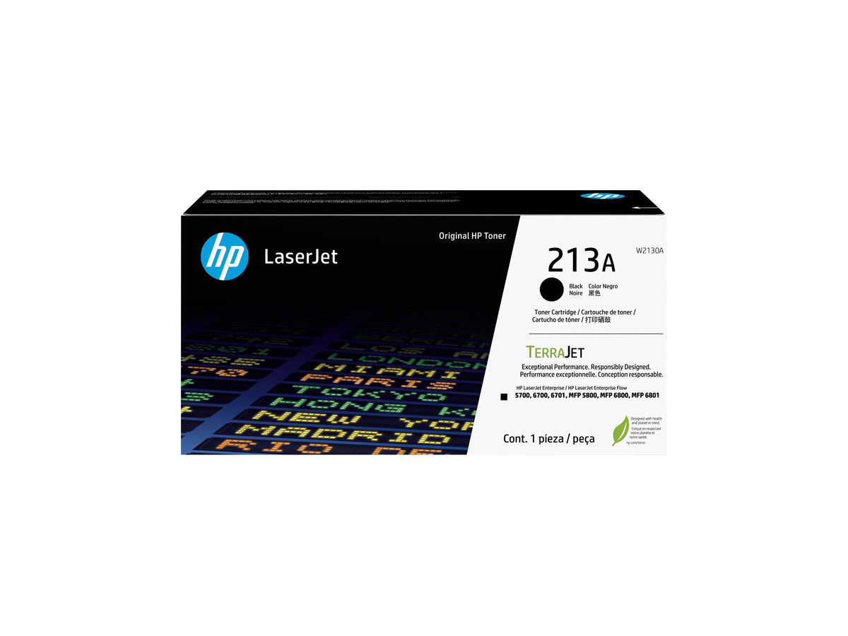 HP 213A - Negro - original - LaserJet - cartucho de tóner (W2130A) - para Color LaserJet Enterprise 67XX, MFP 5800; LaserJet Enterprise Flow MFP 5800, MFP 6800