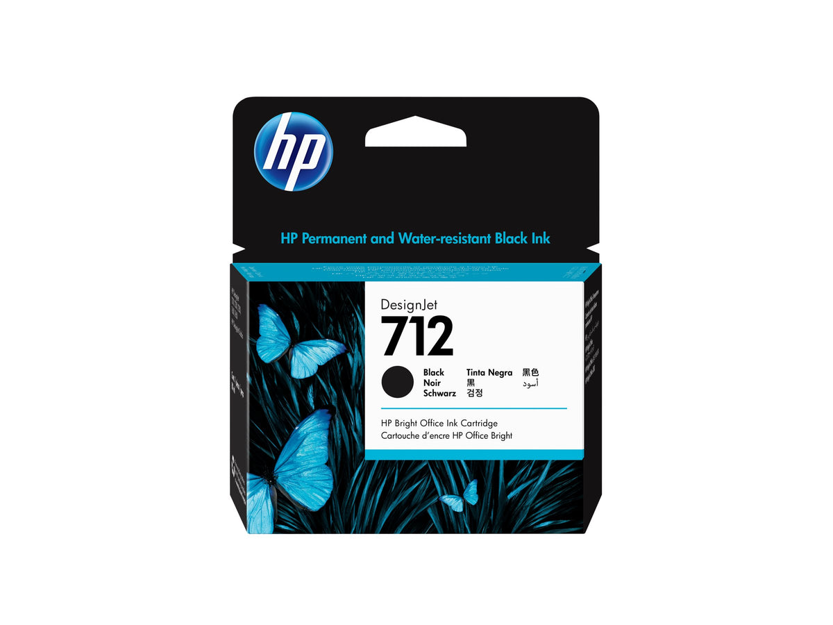 HP 712 - 80 ml - negro - original - DesignJet - cartucho de tinta - para DesignJet Studio, T210, T230, T250, T630, T650