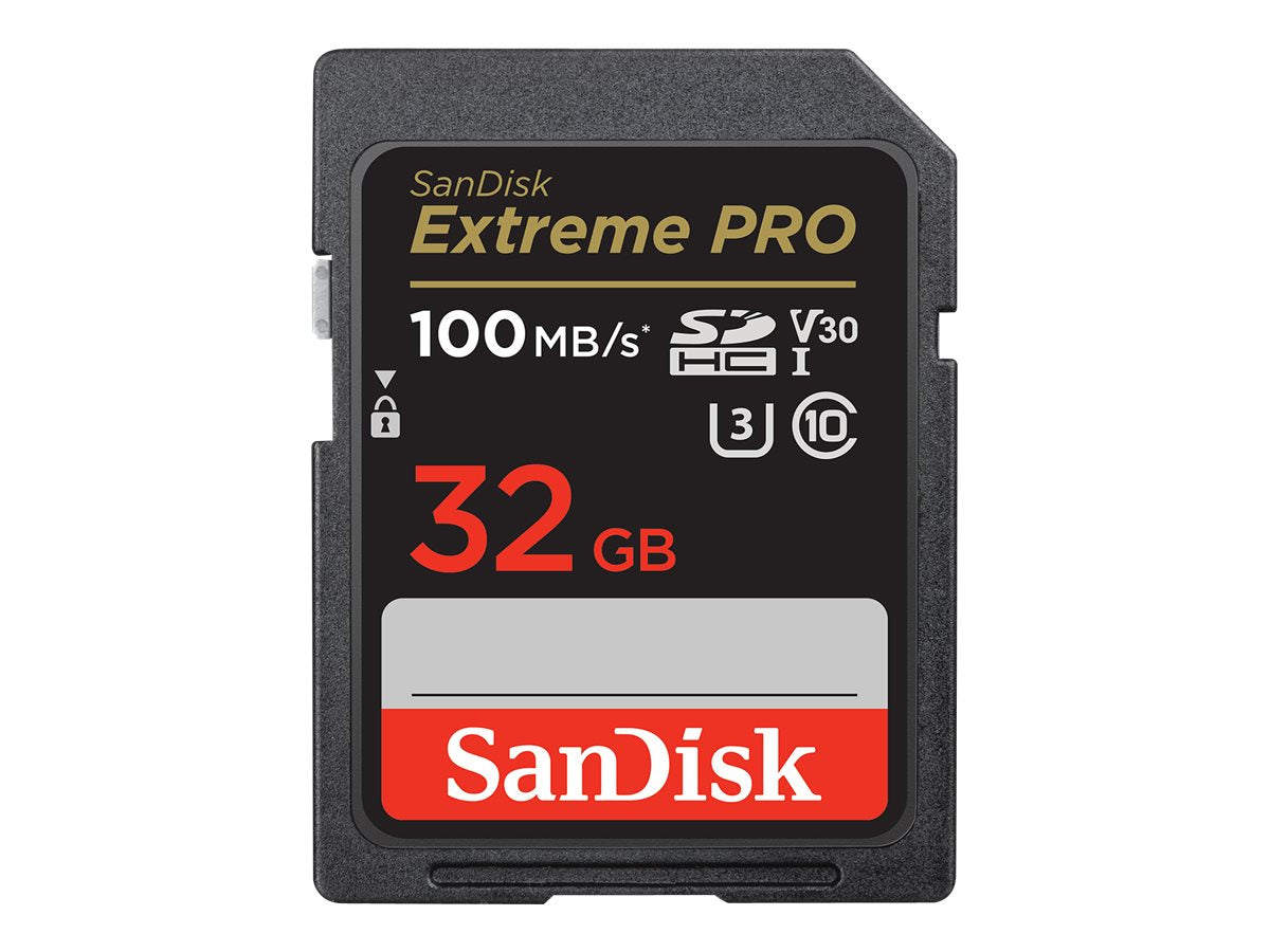 SanDisk Extreme Pro - Tarjeta de memoria flash - 32 GB - Video Class V30 / UHS-I U3 / Class10 - SDHC UHS-I