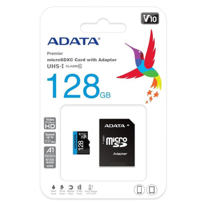 MEMORIA MICRO SD 128GB ADATA COMPATIBLE CON DRONES NINTENDO 4K AUSDX128GUI3V30SA2-RA1