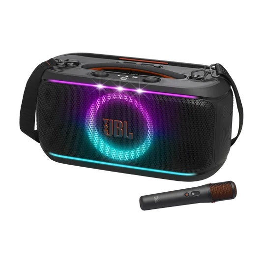JBL Party Speaker - Partybox On The Go 2 Plus AI - Black - Instant karaoke with EasySing AI - Up to 15 hours of playback - Practical handle and shoulder strap