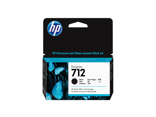 HP 712 - 38 ml - negro - original - DesignJet - cartucho de tinta - para DesignJet Studio, T210, T230, T250, T630, T650