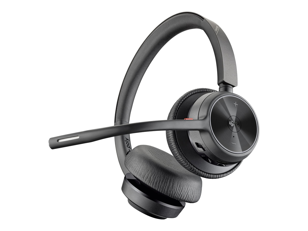 Poly Voyager 4320-M - Voyager 4300 UC series - auricular - en oreja - Bluetooth - inalámbrico, cableado - USB-C - negro - Certificado para Equipos de Microsoft, Certificado por Zoom