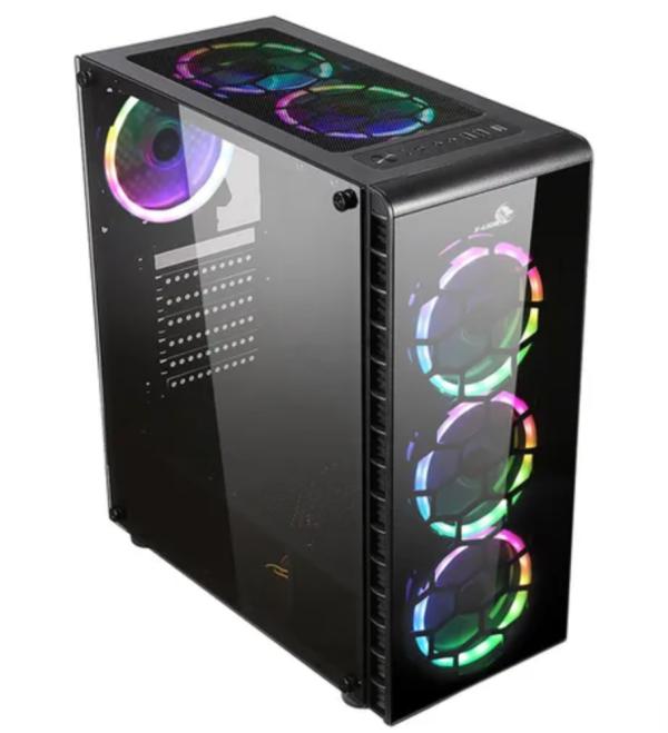 Gabinete PC X-LION KN-810 Gaming Mid Tower Vidrio Templado RGB KN-810