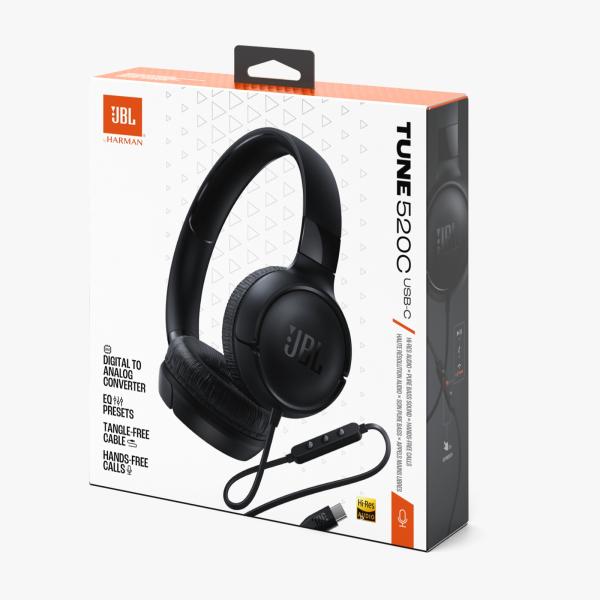 Audifonos JBL Tune 520C On-Ear USB-C Negro JBLT520CBLKAM