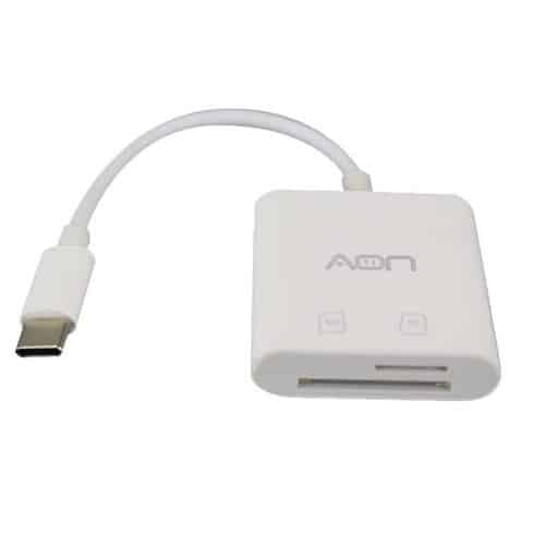 Adaptador AON USB-C a Lector SD + Micro SD (Hembra) AO-AD-1016