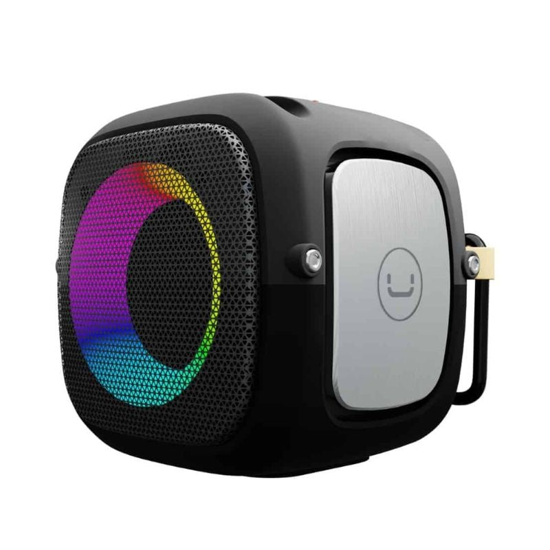 Parlante Bluetooth Cubi TWS Waterproof RGB LED Gris Unno Tekno SP9214GY