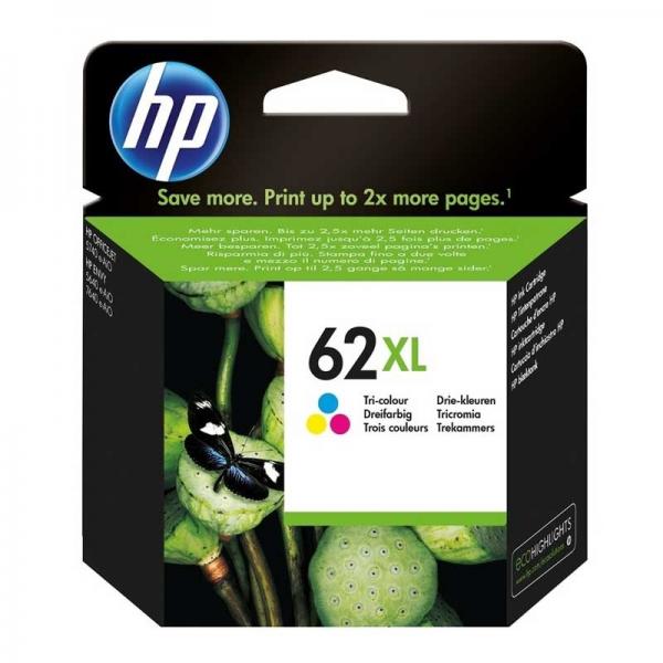Cartucho de Tinta HP 62XL Tricolor Original Alto Rendimiento C2P07AL