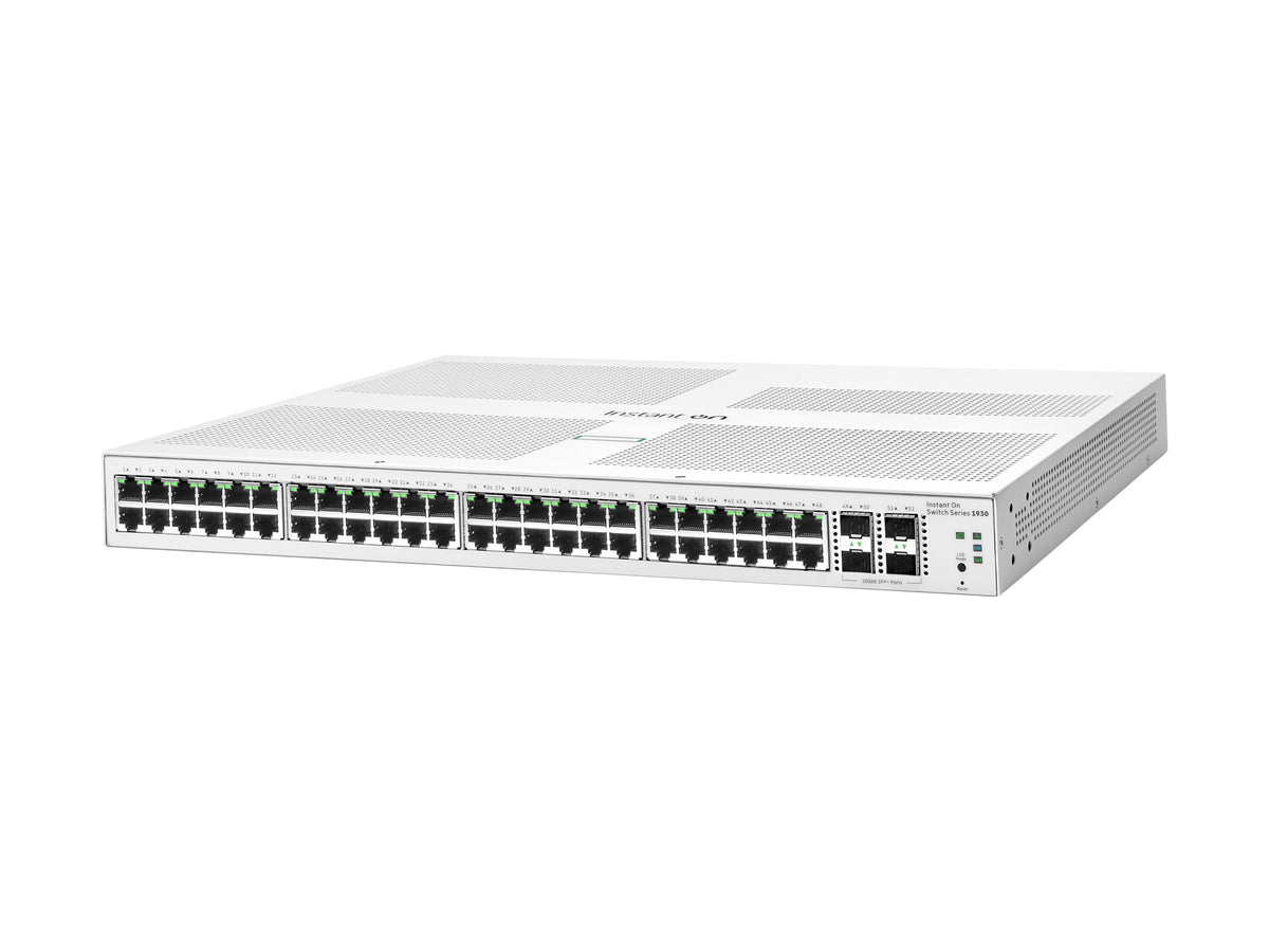 HPE Networking Instant On 1930 48G 4SFP/SFP+ Switch - Conmutador - L2 + - Gestionado - 48 x 10/100/1000 + 4 x 1 Gigabit / 10 Gigabit SFP+ - montaje en rack